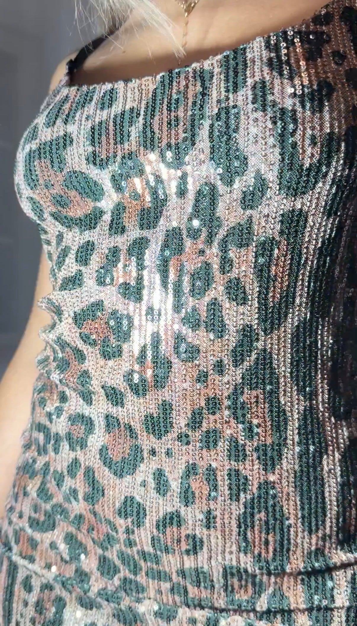 Vestitino leopardato paillettes