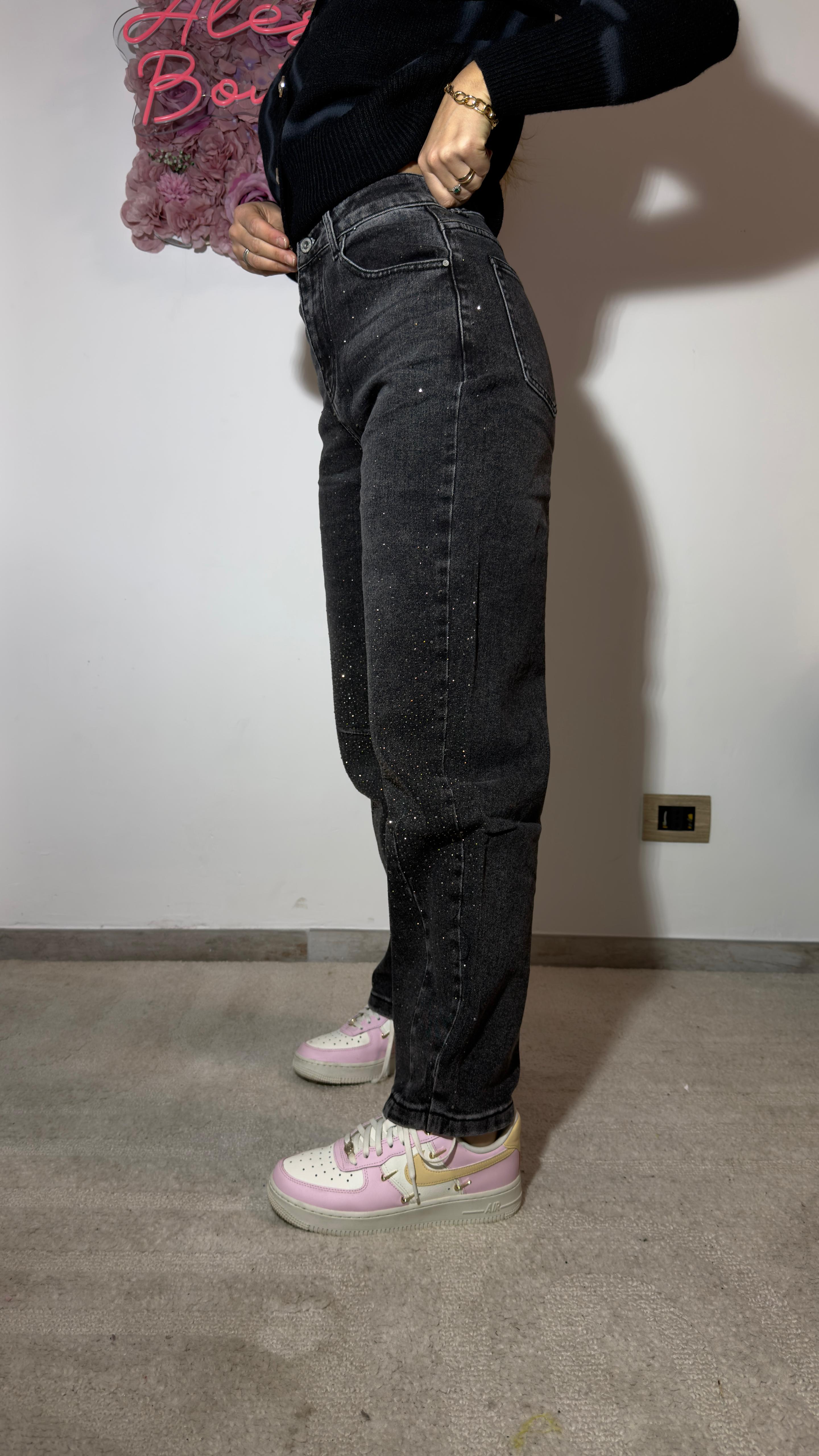 Black brillantini jeans