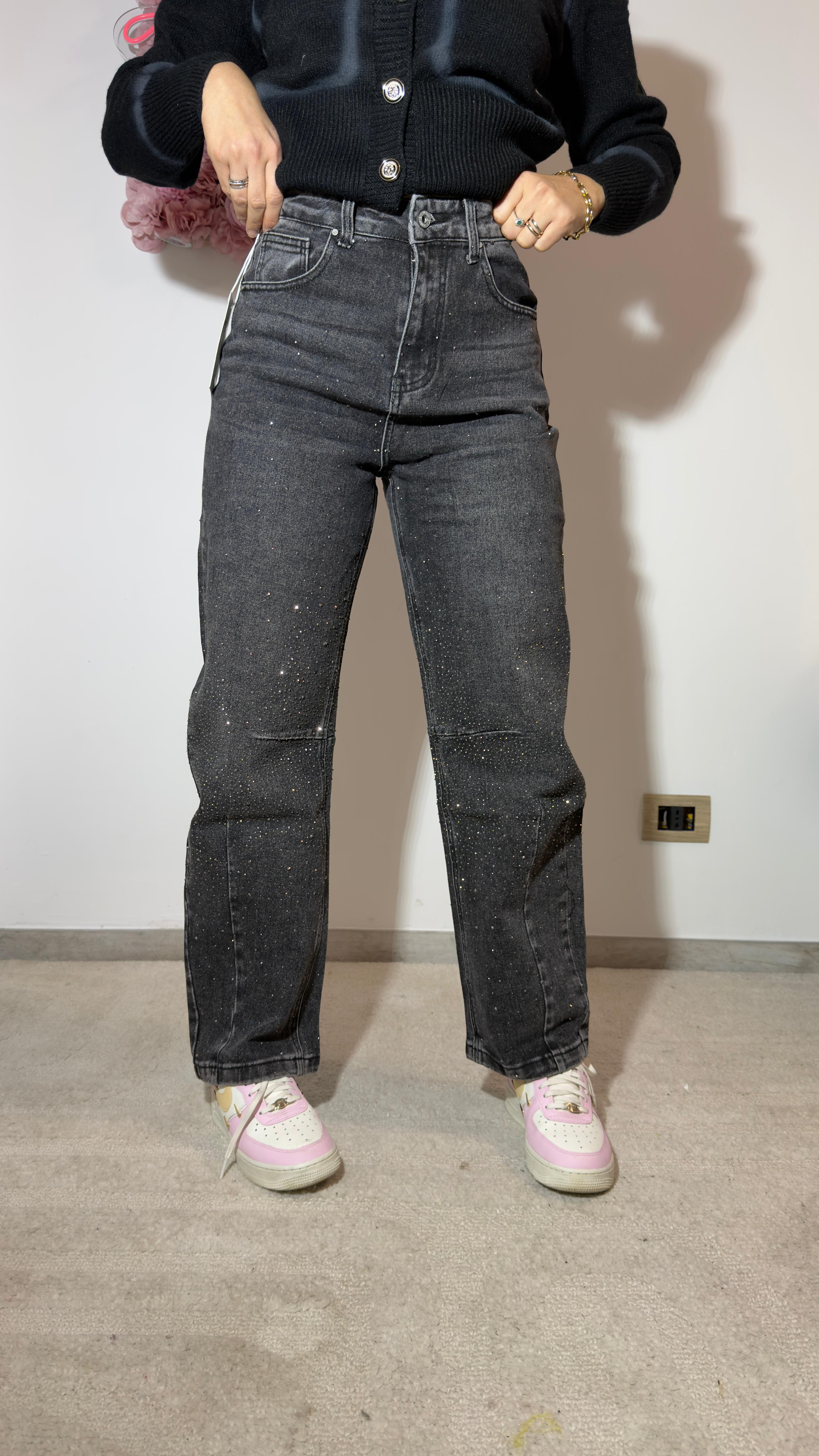 Black brillantini jeans
