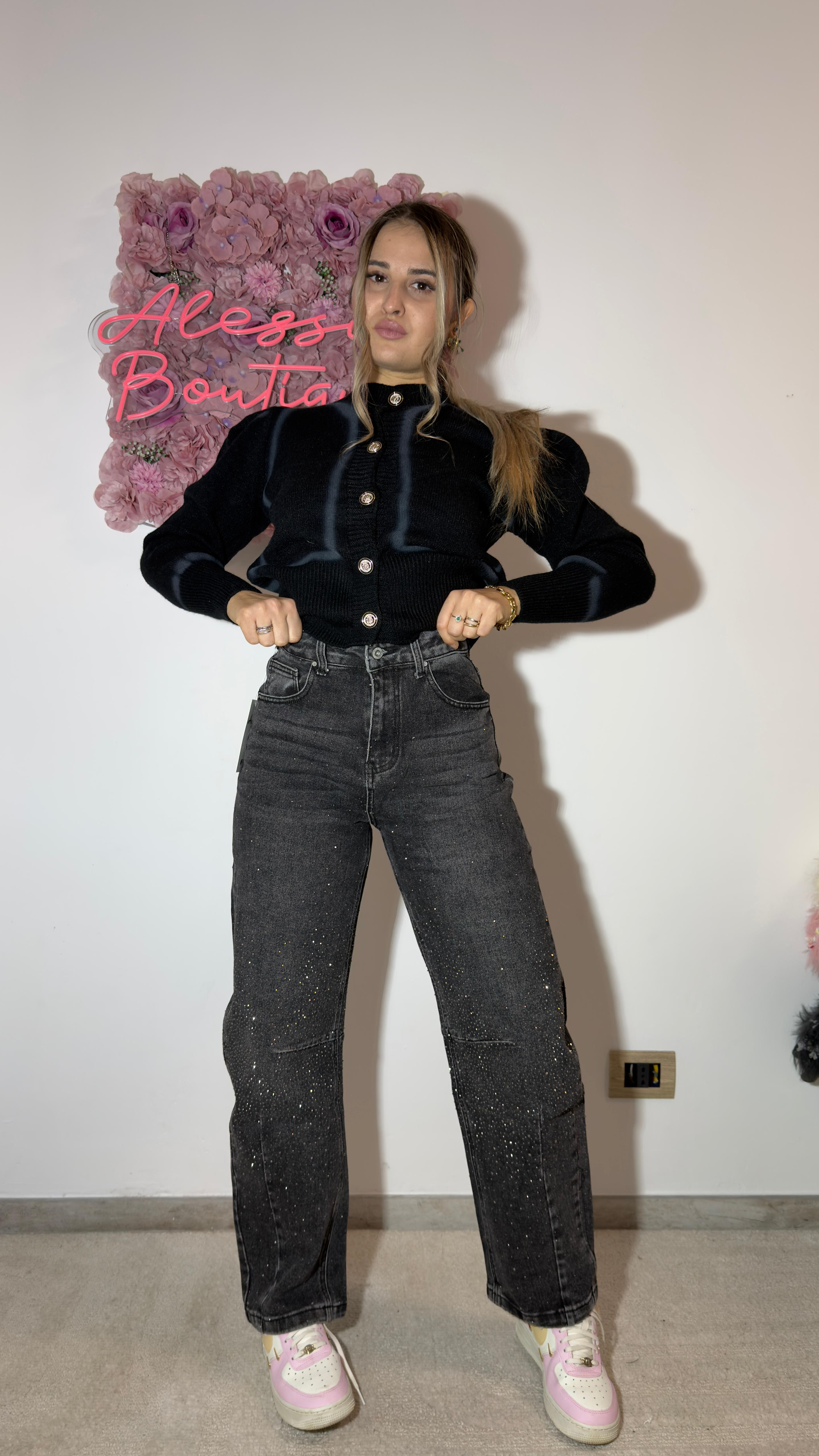 Black brillantini jeans