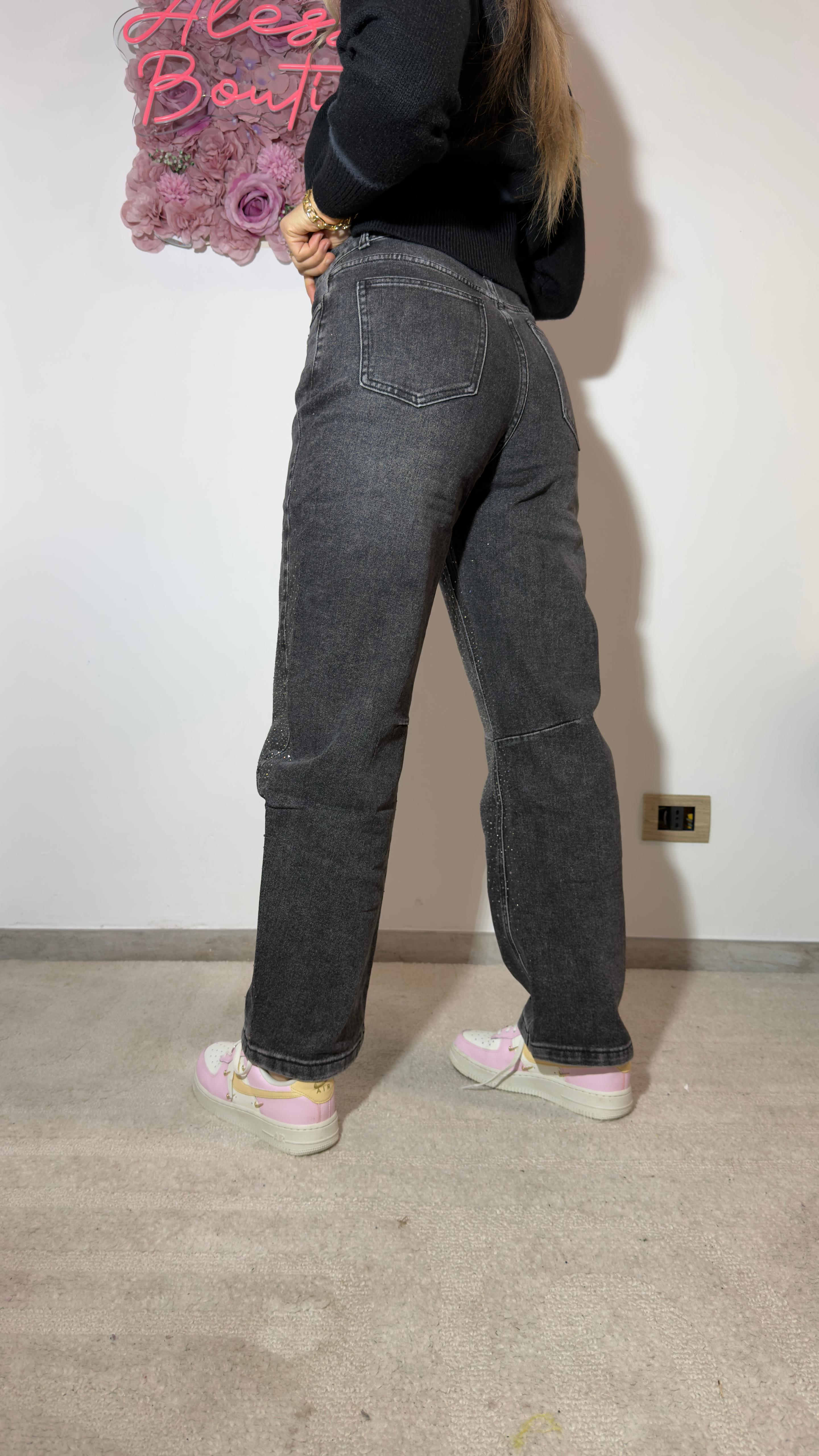 Black brillantini jeans